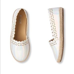 Girls Holographic Laser Cut Espadrille NWT